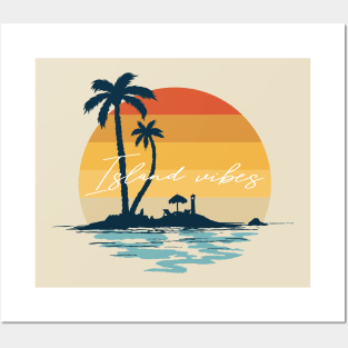 Island vibes retro beach sunset Posters and Art